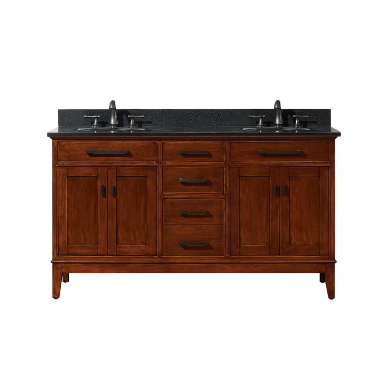 Madison 60" Tobacco Double Vanity with Carrera Marble Top