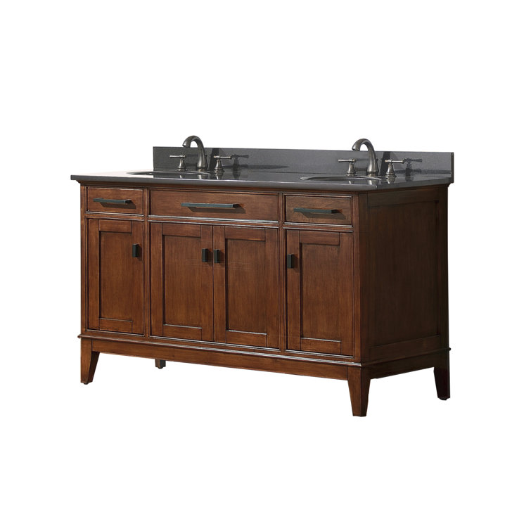 Madison 60" Tobacco Double Vanity with Carrera Marble Top