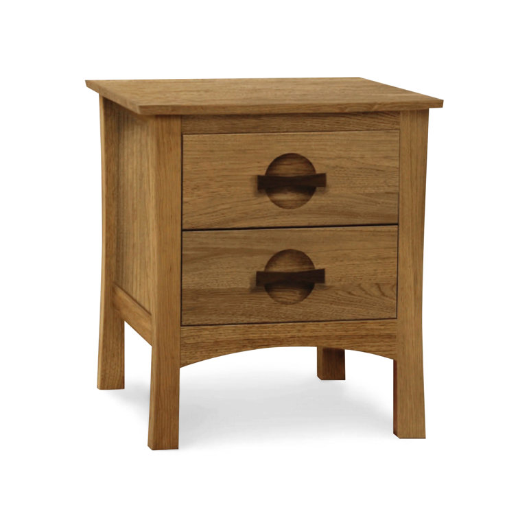 Saddle Cherry Solid Wood 2-Drawer Nightstand