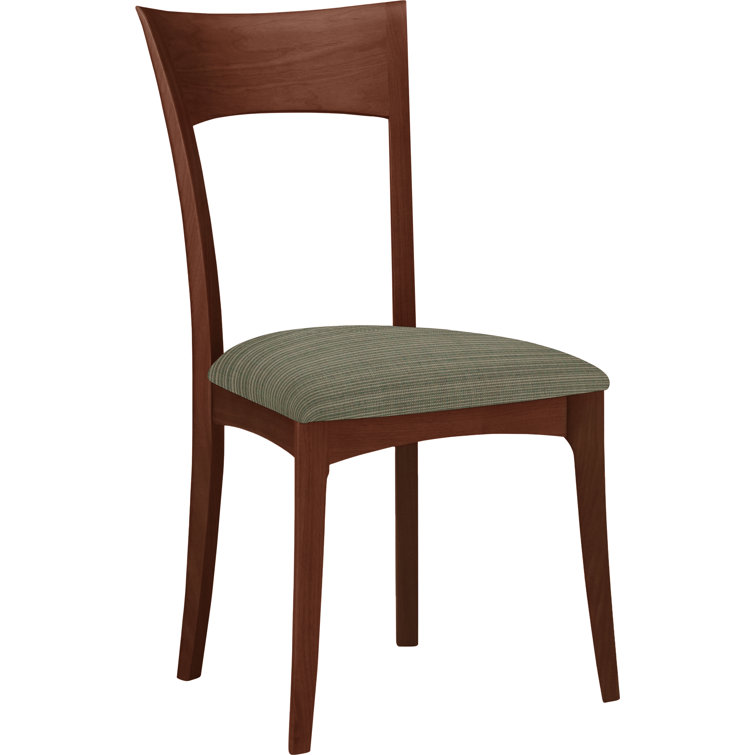 Sand Microsuede Upholstered Dining Chair in Cognac Cherry Wood