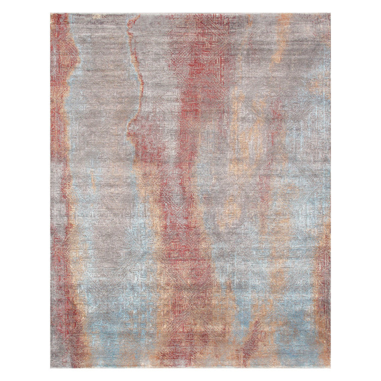Cosmo Multicolor Hand-Knotted Wool and Silk Rug