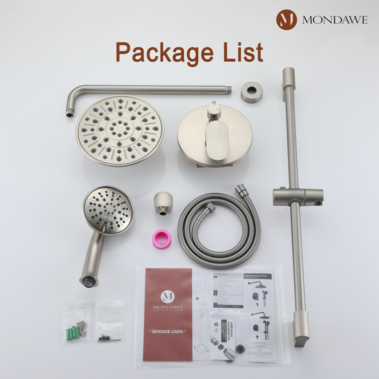 Brushed Nickel Adjustable Multi-Head Rain Shower System