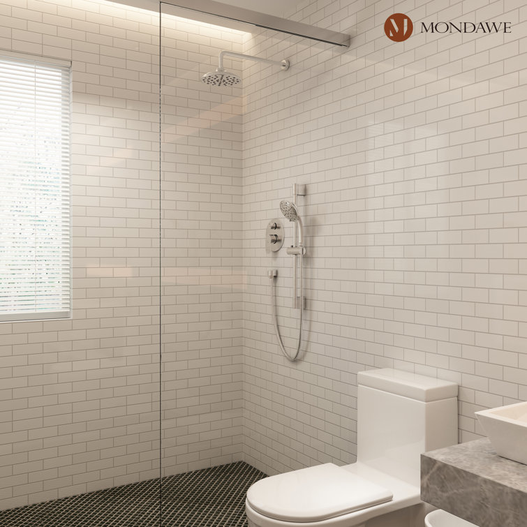 Brushed Nickel Adjustable Multi-Head Rain Shower System