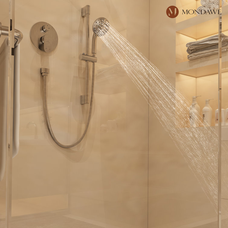 Brushed Nickel Adjustable Multi-Head Rain Shower System