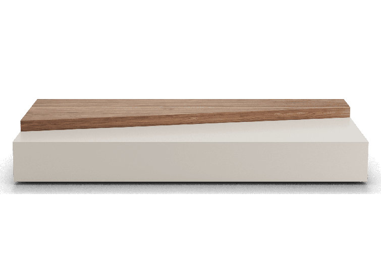 Walnut and Gray Rectangular Two-Tier Coffee Table