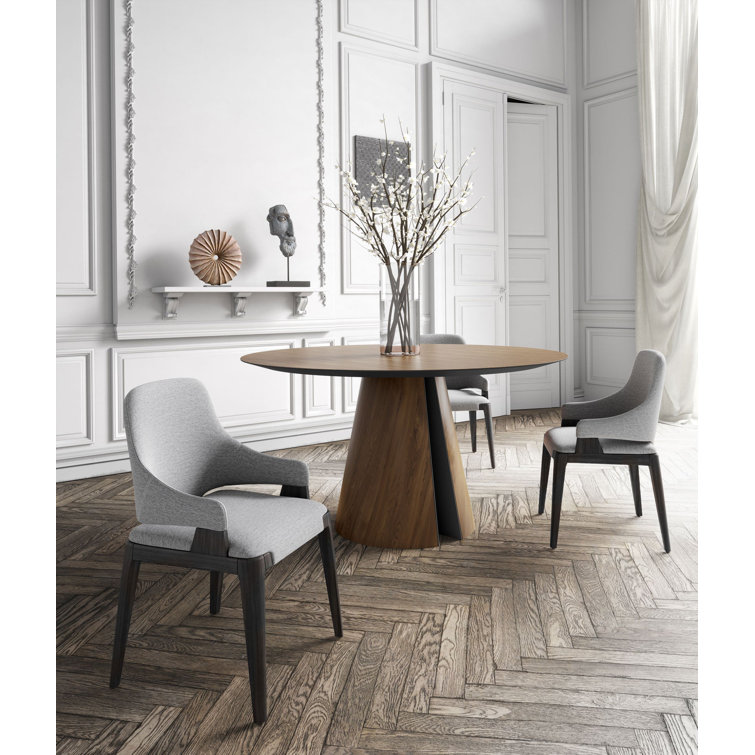 Hamilton Ash Wood Upholstered Side Chair in Storm Gray
