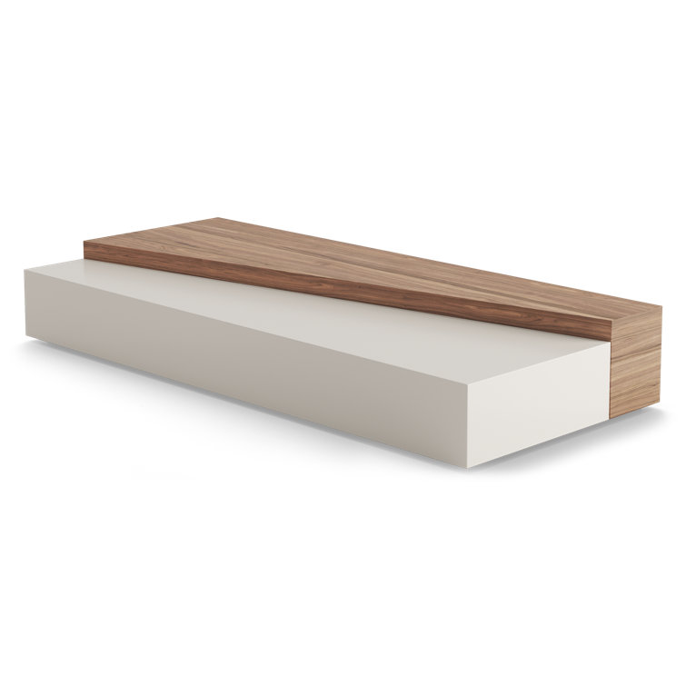 Walnut and Gray Rectangular Two-Tier Coffee Table