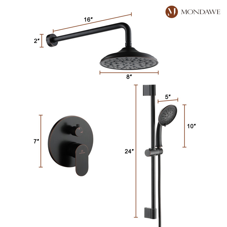 Bronze Oil-Rubbed Dual Shower System with Adjustable Handheld
