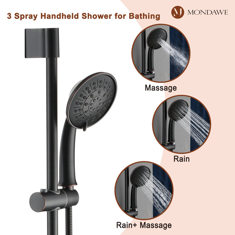 Bronze Oil-Rubbed Dual Shower System with Adjustable Handheld