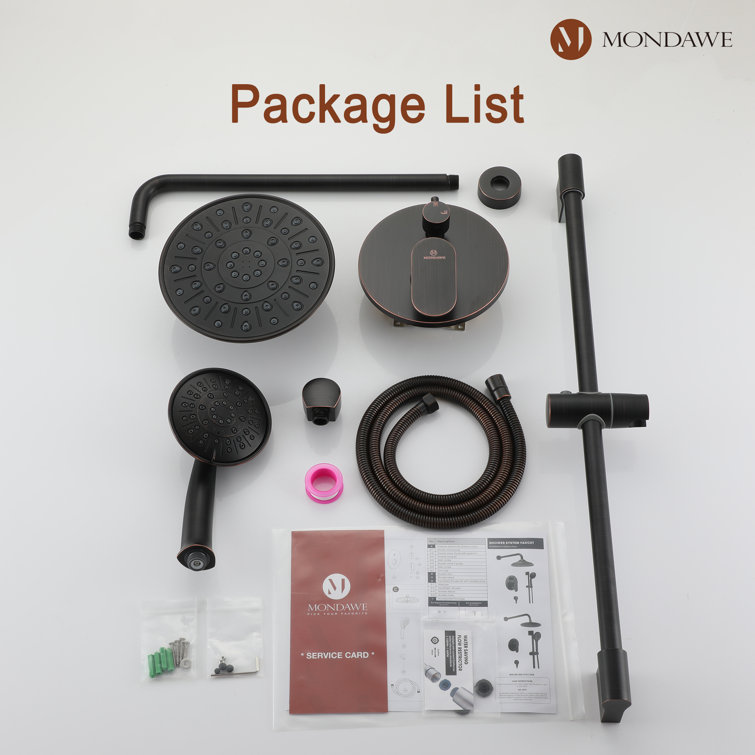 Bronze Oil-Rubbed Dual Shower System with Adjustable Handheld