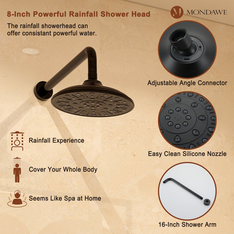 Bronze Oil-Rubbed Dual Shower System with Adjustable Handheld