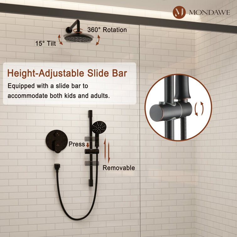 Bronze Oil-Rubbed Dual Shower System with Adjustable Handheld