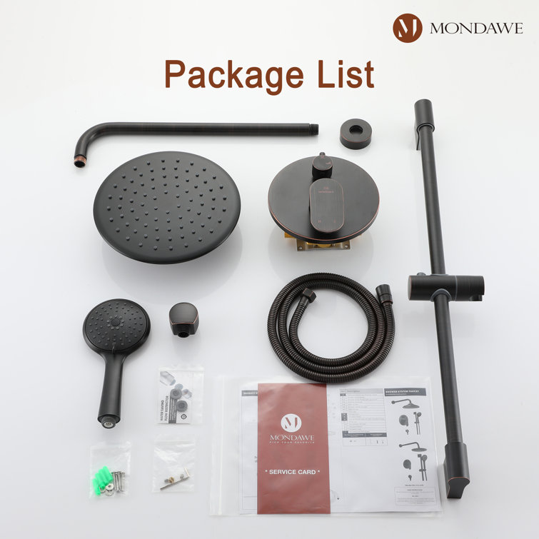 Oil-Rubbed Bronze Adjustable Height Rain Shower System with Handheld