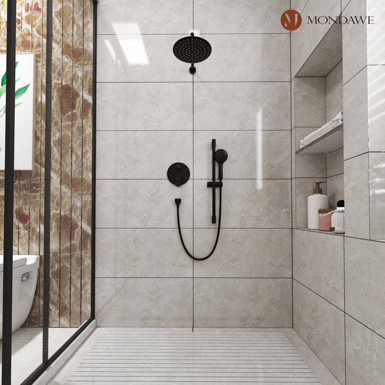 Oil-Rubbed Bronze Adjustable Height Rain Shower System with Handheld