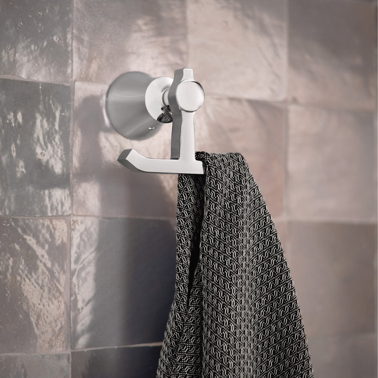 Polished Nickel Modern Double Wall Mounted Robe Hook