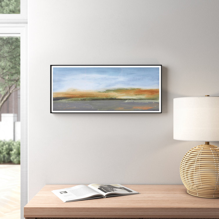 Abstract Watercolor Landscape Print in Metal Frame