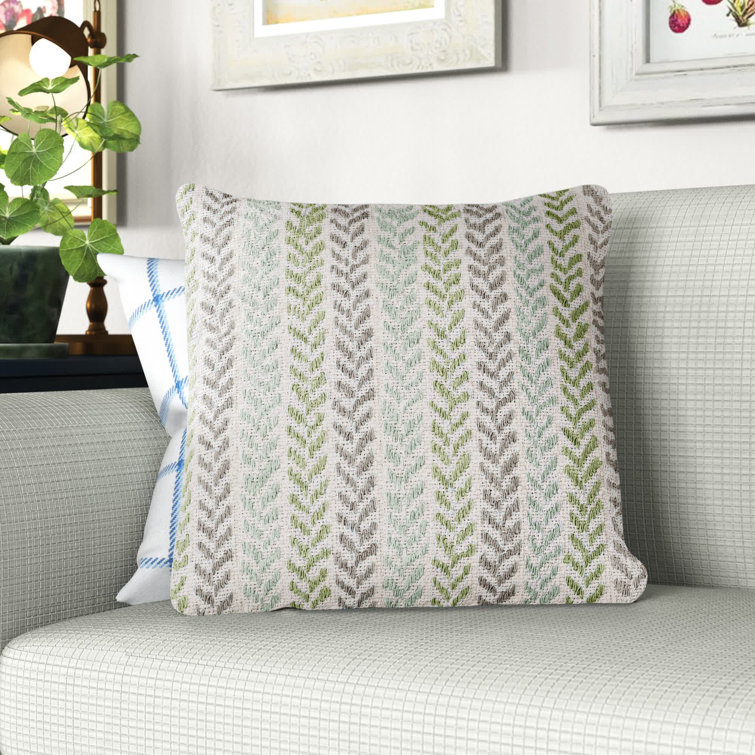 Spring Day Chevron Pattern Cotton Throw Pillow, Multi, 18" x 18"