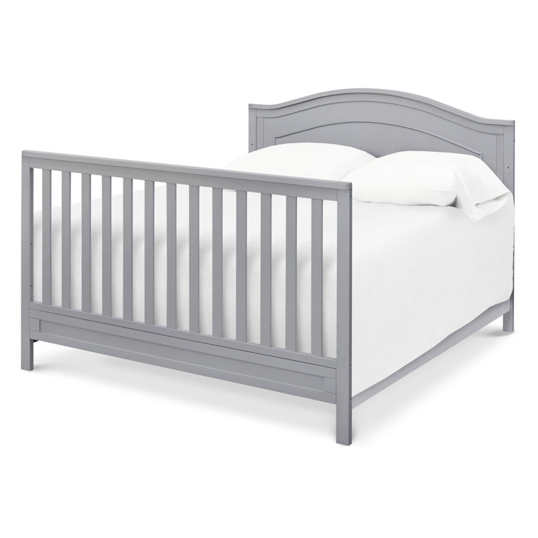 Gray Pinewood 4-in-1 Convertible Crib with Arched Headboard