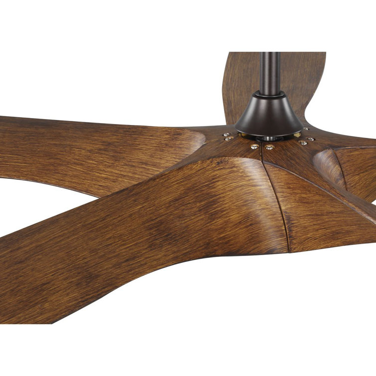 60'' Koa Woodgrain Smart Ceiling Fan with LED Light