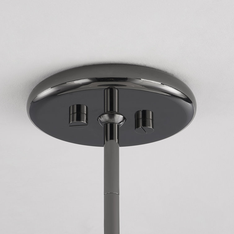 Blyford Black Nickel LED Pendant Light with Aged Brass Accents