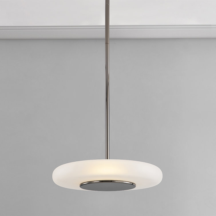 Blyford Black Nickel LED Pendant Light with Aged Brass Accents