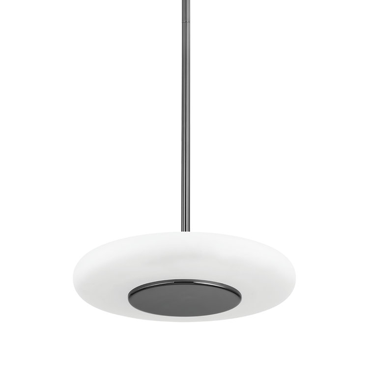 Blyford Black Nickel LED Pendant Light with Aged Brass Accents