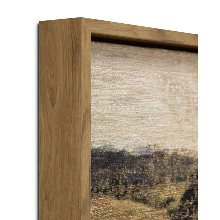 Monterey Beige and Green Acrylic Painting Print with Brown Frame