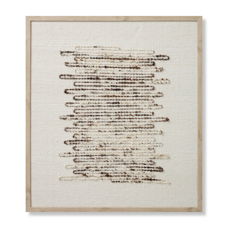 Taupe and Ivory Woven Cotton Wool Wall Art 3'-2" x 3'-6"