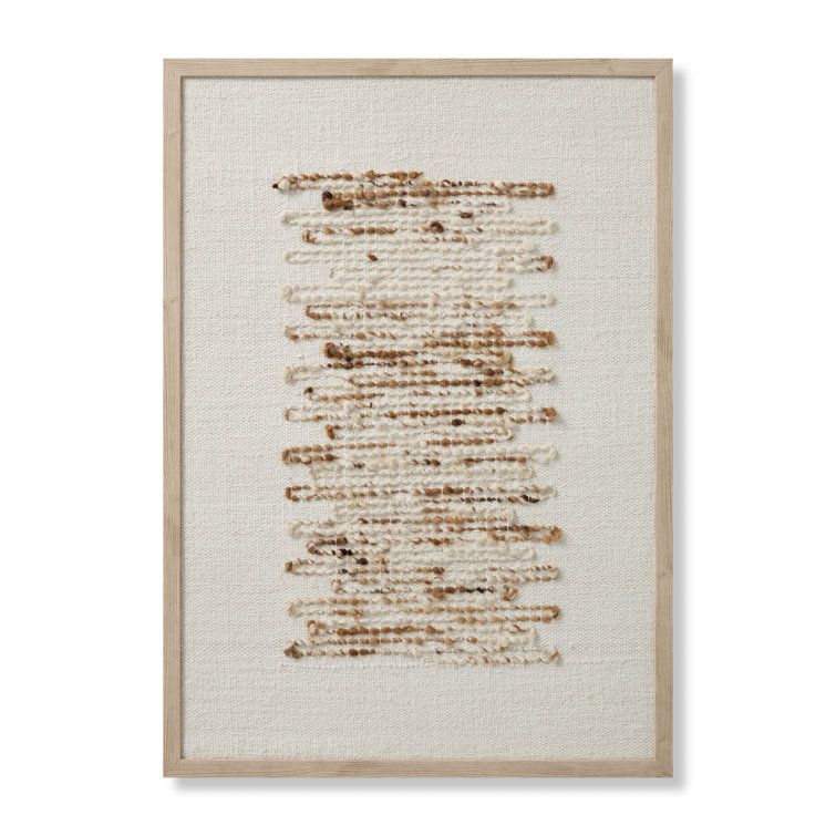Gold and Ivory Woven Wool and Cotton Wall Art
