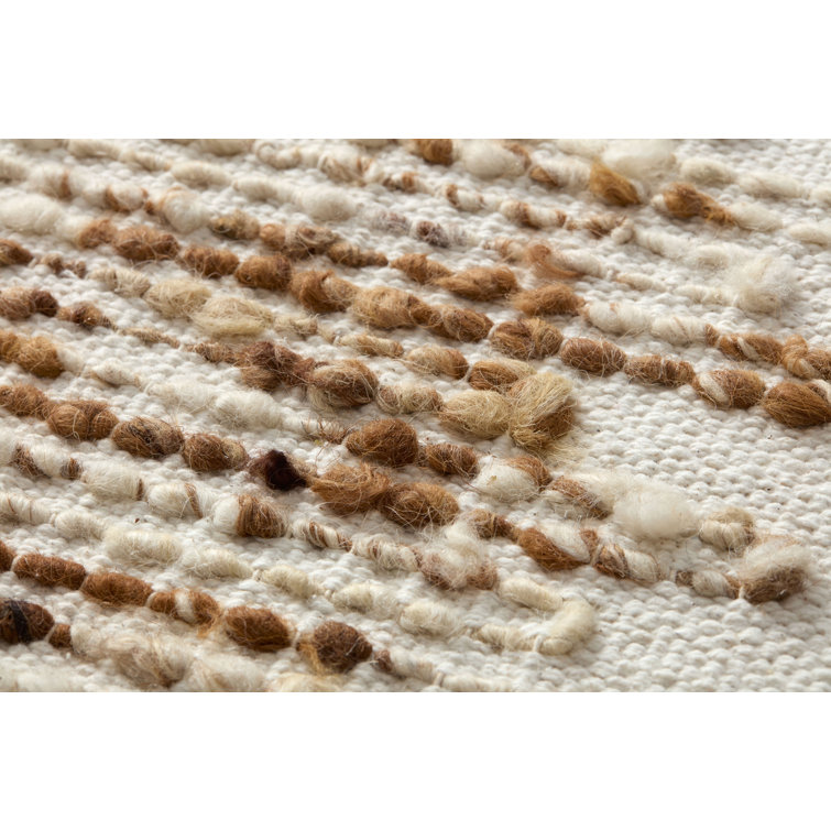 Gold and Ivory Woven Wool and Cotton Wall Art
