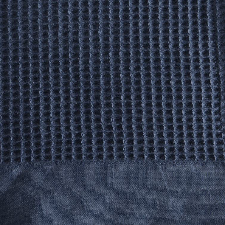 Ocean Blue Twin Cotton Waffle Weave Blanket