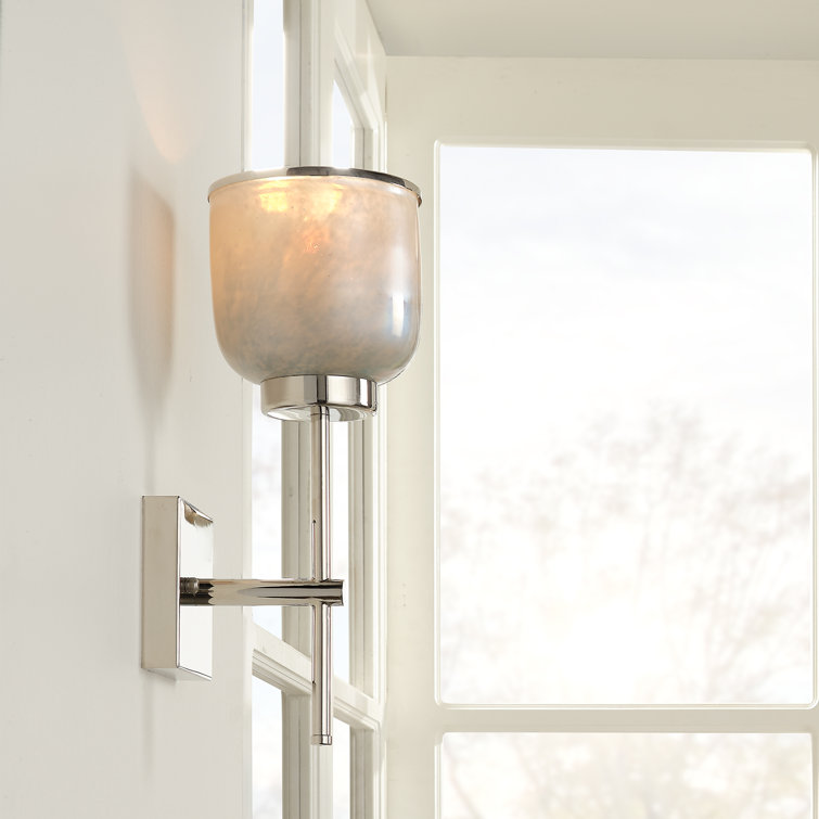 Opal Nickel Dimmable Single Light Wall Sconce