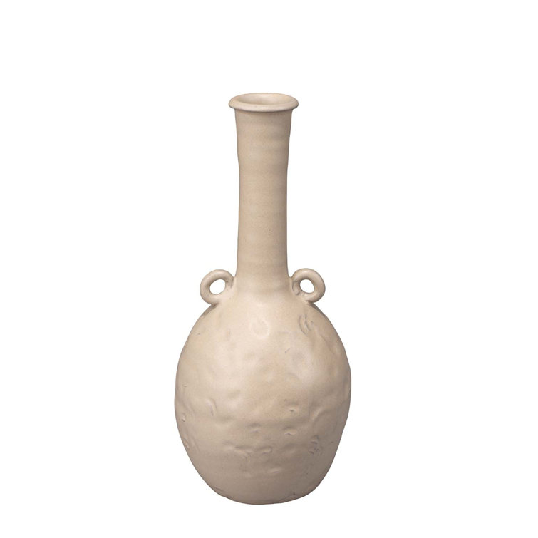 Handmade Beige Ceramic Decorative Table Vase