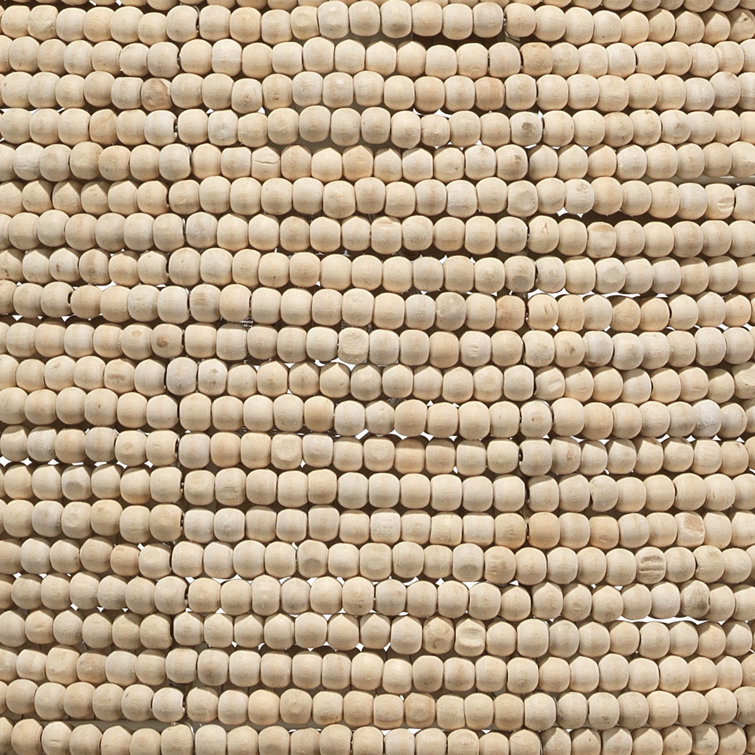 Pacifica Natural Wood Beaded Dome Pendant Light