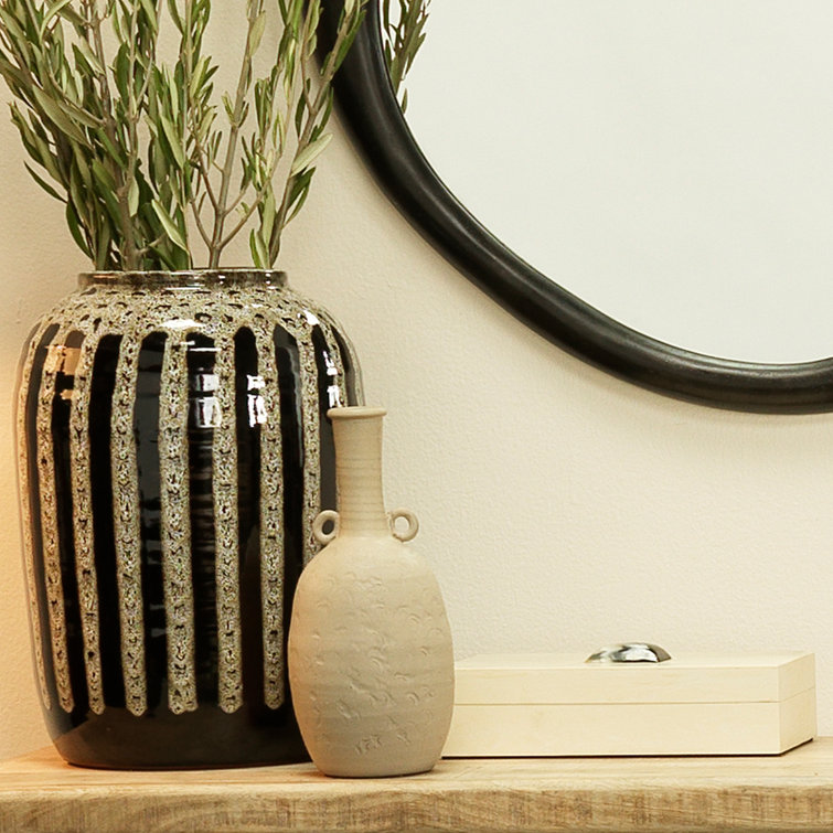 Handmade Beige Ceramic Decorative Table Vase