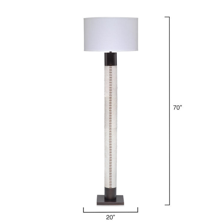 Sheridan White Linen Shade Oil-Rubbed Bronze Floor Lamp