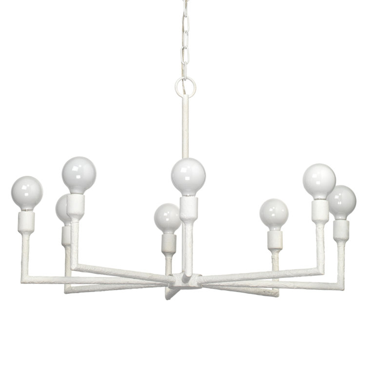 Jamie Young Park 8-Light White Gesso Modern Chandelier