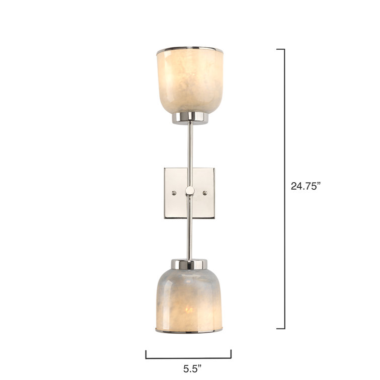 Opal Nickel Double Light Dimmable Wall Sconce