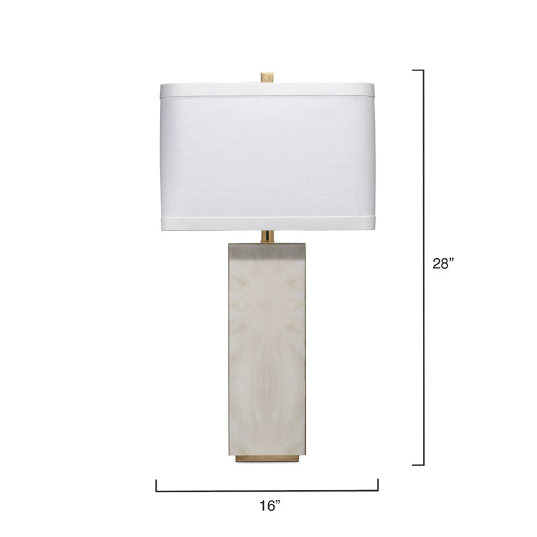 Horn Lacquer & Gold Leaf Reflection Table Lamp with White Linen Shade