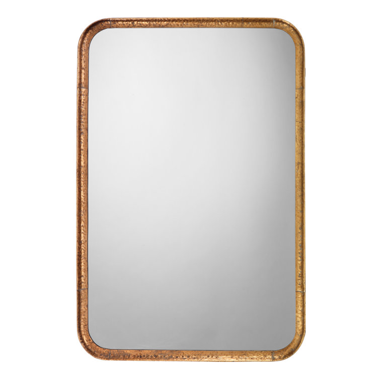 Elegant Rectangular Silver and Gold Leaf Dresser Mirror