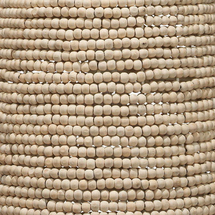 Pacifica Natural Wood Beaded Single Light Pendant