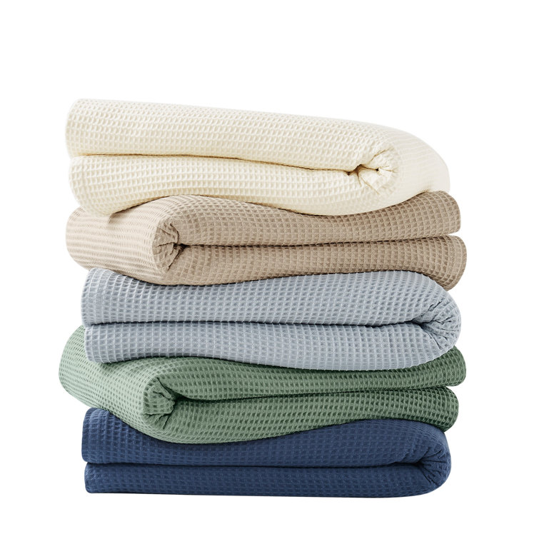 Cotton Waffle Weave Full/Queen Blanket in Khaki