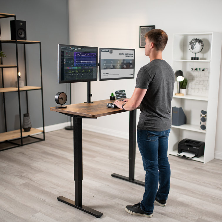 Black Adjustable Height Alloy Steel Computer Desk Frame