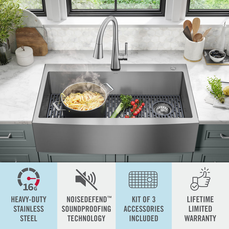 36-Inch Brushed Stainless Steel Farmhouse Drop-In Sink