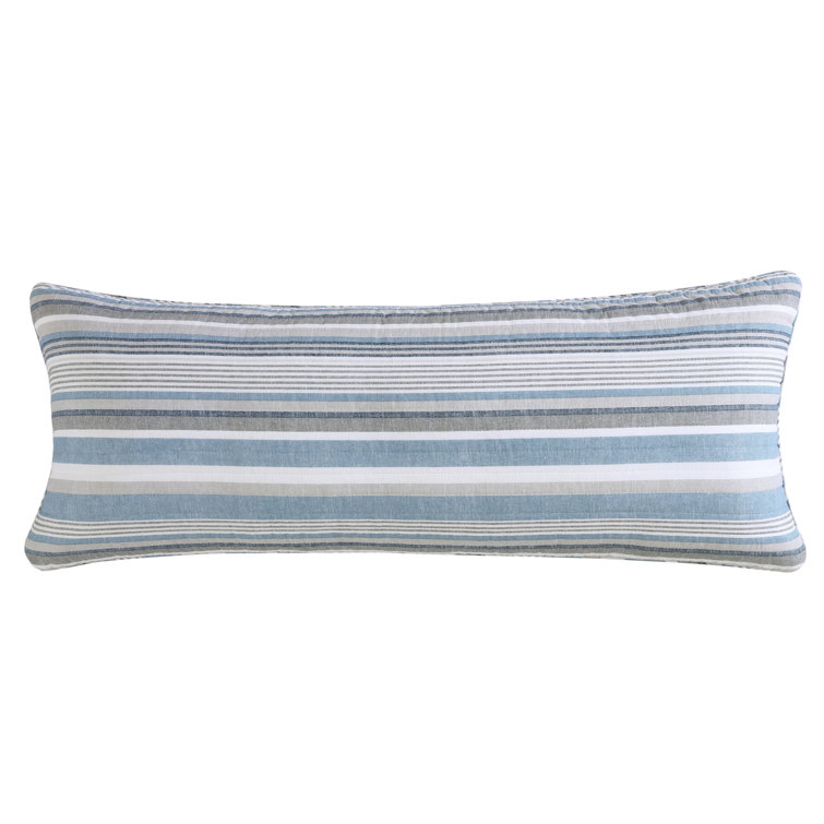 Chambray Blue Cotton Twin Reversible Quilt Set