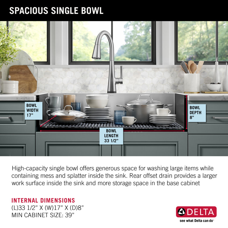 36-Inch Brushed Stainless Steel Farmhouse Drop-In Sink