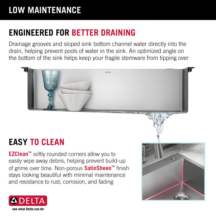 Delta 33-inch Stainless Steel Farmhouse Apron Front Single Bowl Sink