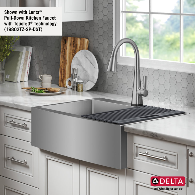30-Inch Brushed Stainless Steel Farmhouse Drop-In Sink