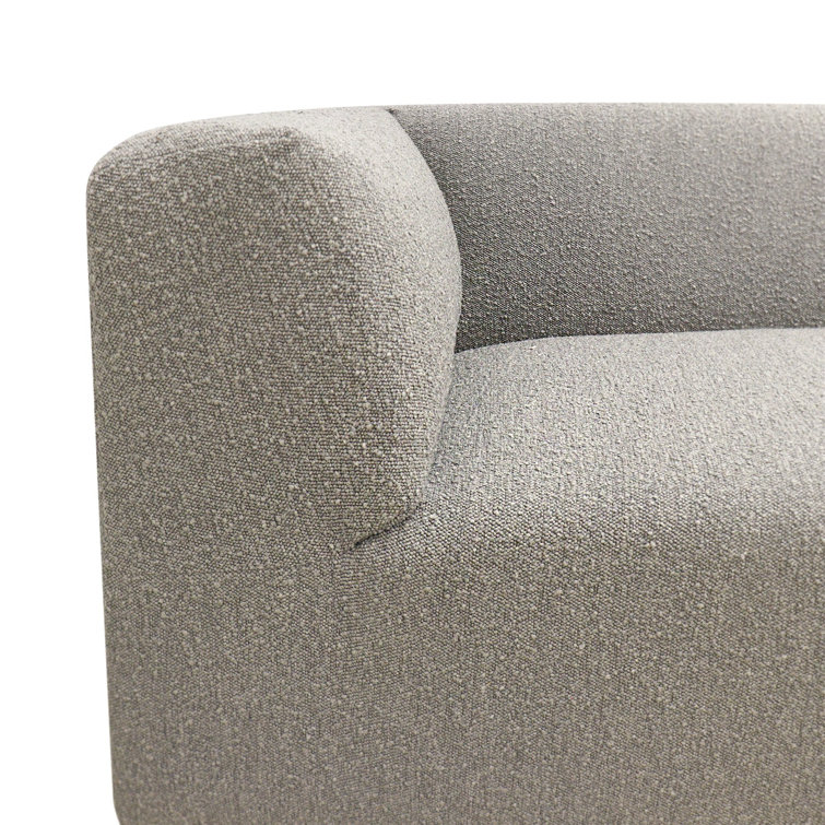 Portfino 128'' Gray Fabric and Wood Sectional Sofa