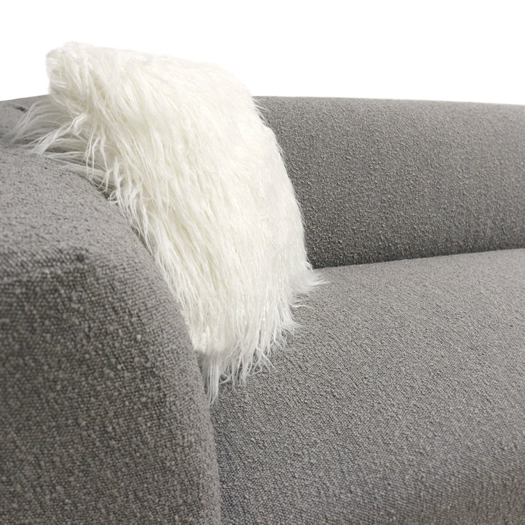 Portfino 128'' Gray Fabric and Wood Sectional Sofa